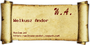 Welkusz Andor névjegykártya