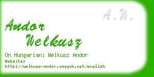 andor welkusz business card